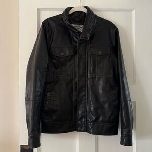 LEVI’S Faux Leather Trucker Jacket Dark Brown Small